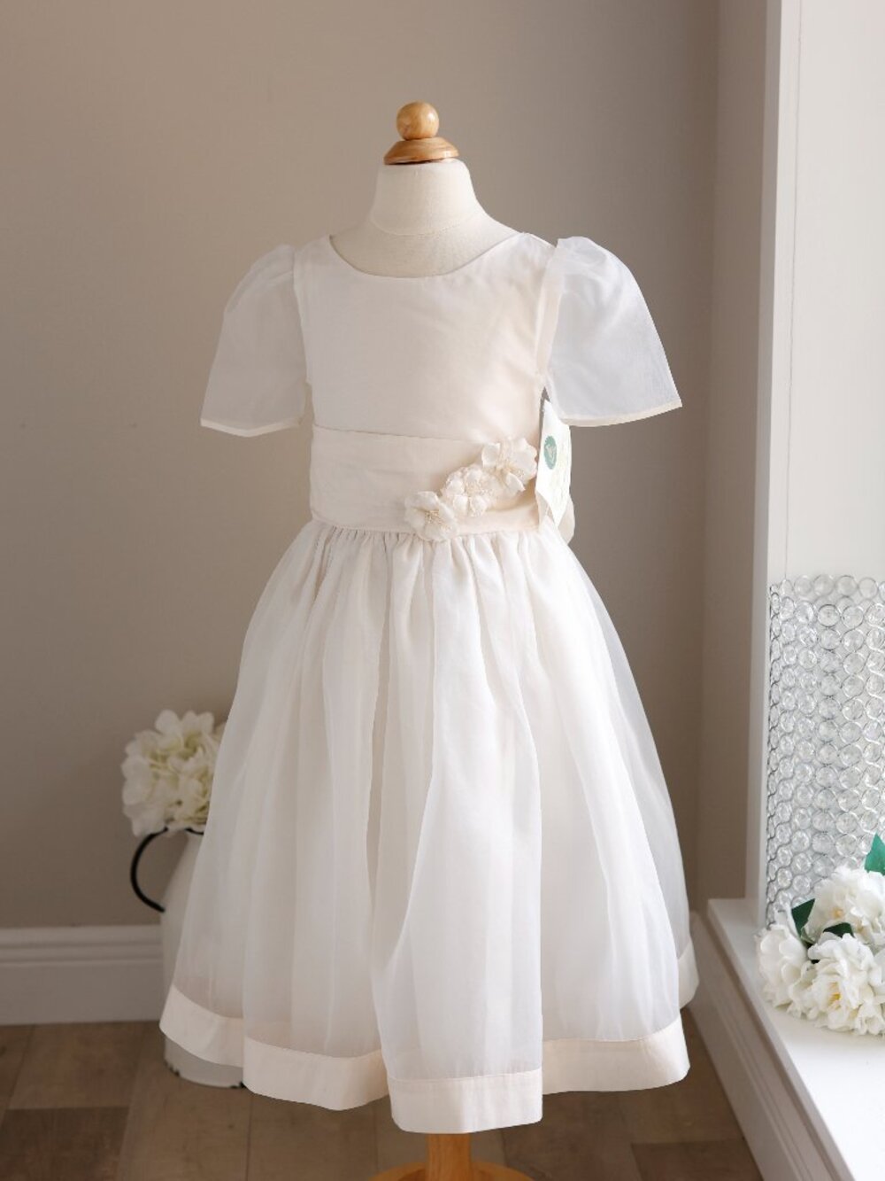 Ivory Silk and Organza Dress Flower Girl Special Occasion NWT
